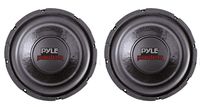 2) PYLE PLPW6D 6" 1200W Dual Voice Coil 4-Ohm Black Car Stereo Audio Subwoofers