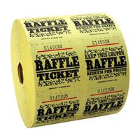 Yellow Raffle Tickets : roll of 1000
