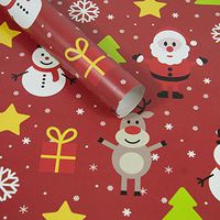 Tuscom 💗3 Pcs Cartoon Santa Claus Elk Element Christmas Wrapping Paper,for Party DIY Paper Gift Present Box Xmas Party Roll Decorative, 75x53cm (6 Colors) (F)