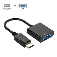 DisplayPort (DP) to VGA Adapter, Gold-Plated Display Port Male to VGA Adapter Female, Compatible with Computer, Desktop, Laptop, PC, Monitor, Projector, HDTV (Black)