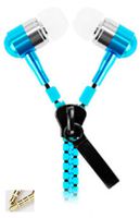 AIK in-Ear Zip Zipper Stereo Headphones 【3.5M】 Earphone Earbud for Mobile Phones Purple (Blue)