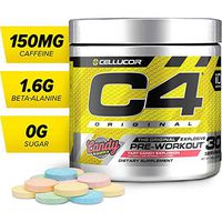 C4 Original Pre Workout Powder Tart Candy Explosion | Vitamin C for Immune Support | Sugar Free Preworkout Energy for Men & Women | 150mg Caffeine + Beta Alanine + Creatine | 30 Servings