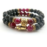 2PCS Black Lava Stone Turquoise Agate Reiki Bracelet Relationship Bead Essential Oil Howlite Natural Stone Healing Bangle