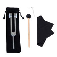 QIYUN 256 Hz Tuning Fork, 256 Cps Tuning Forks with Fixed Weights, Clinical Grade Nerve/Sensory with Silicone Hammer & Cleaning Cloth