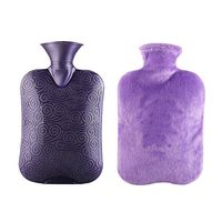 Classic Rubber Transparent Hot Water Bottle 2 Liter with Cover for Pain Relief Cold Therapy #37