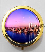 BlackKey Manhattan Places New York City Scenery 3-Compartment Decorative Pocket Gift Box Case Organizer for Pill, Color 2 -246