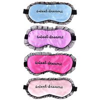 ACTLATI Silk Sleep Eye Mask Breathable Eyelashes Blindfold with Elastic Strap Soft Eye Cover for Night Sleeping, Travel, Nap (Pink+Light Blue+Purple+Rose Red)