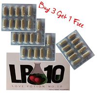 LP10 BUY 3 GET 1 FREE #1 Natural Male Enhancer & Testosterone Booster (10 Caps per pack), Works in Minutes, Lasts for Days
