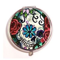 Lovefive Mask Art Drawing Made Custom Fashion Silver Round Pill Case Drug Organizer Holder Pocket Or Wallet Organizer Case