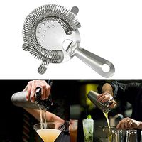 Xisheep Kitchen Filter, Stainless Steel Shaker Mixer Drink Bars Bartender Cocktail Ice Strainer Tool Kitchen Dining Bar Home Decorations, for Home DIY Day Silver