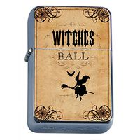 Perfection In Style Silver Flip Top Oil Lighter Vintage Halloween Design 023