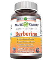 Amazing Formulas Berberine 1200 mg per Serving Veggie Capsules (Non GMO,Gluten Free) Supports Immune Function, Glucose Metabolism and Cardiovascular & Gastrointestinal Function(120 Count)