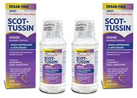 Scot-Tussin Senior Cough Syrup with Guaifenesin and Dextromethorphan Hydrobromide, Sugar-Free Cough Suppressant and Expectorant for Chest Congestion Relief, 4oz Pack of 2
