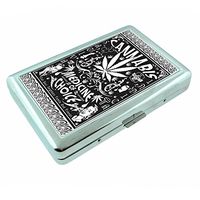 Vintage Poster Cannabis Medicine of Choice S308 Silver Cigarette Case Metal Wallet Id Holder 4" X 2.75" RFID Protection