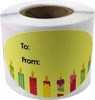 Happy Birthday Gift Tag Stickers for Presents 4 Different Designs 1.5 x 2.5 Inch 100 Adhesive Labels On A Roll