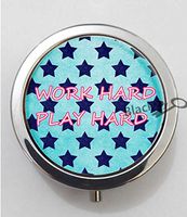 BlackKey Work Hard Play Hard 3-Compartment Decorative Pocket Gift Box Case Organizer for Pill, Color 1 -833