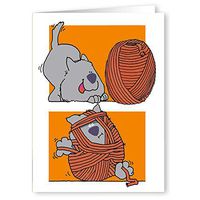 Funny Note Cards - Playful Cat - 18 Boxed Note Cards & Envelopes