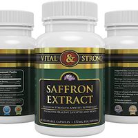 Vital and Strong 100% Pure (Satiereal) Saffron Extract Maximum Strength Appetite Suppressants, Saffron Supplement Products Boost Your Mood, Burn Fat and Promote Weight Loss, Optimal 88.5 mg Capsules