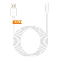 25ft USB Power Extension Cable Power Cord for Wireless Home Security Camera, Kasa Cam, Wyze Cam, YI Cloud, Nest Cam, Netvue, Furbo Dog, Blink, Amazon Cloud Cam Oculus Go (USB Cable, White)