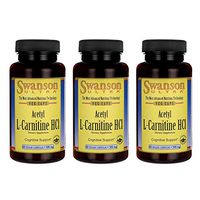 Swanson Amino Acid Acetyl L-Carnitine Hcl 500 Milligrams 60 Veg Capsules (3 Pack)