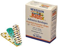 McKesson 16-4838 Kids Adhesive Strip, 3/4" Width, 3" Length, 0.75" Width, 3" Length (Pack of 2400)