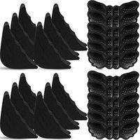 6 Pairs Shoe Filler and 6 Pairs Heel Grip Liner Insert Heel Cushion Pad, Adjustable Toe Filler Insert Soft Sponge Big Toe Plug Foot Brace Pads for Men Women Pumps Flats Sneakers (Black)
