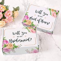 Bridesmaid Proposal Box, Set of 6 Empty Boxes, Gift Boxes for Bridesmaids, 5 Will You be My Bridesmaid and 1 Will You Be My Maid of Honor (6)
