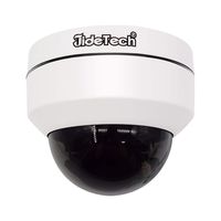PTZ POE 5MP Security IP Camera Mini Dome Surveillance High Speed Smart 265 Camera Waterproof IR Night Vision Support 4X Optical Zoom (White 5MP Without Audio)
