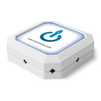 CableHub - Cable Management Solution - Weighted to organize power cords and charging accessory cables on desktop - Square (White)