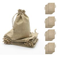 20 Pcs Burlap Bags with Drawstring Party Favor Bags for Wedding Decorations, Storage Arts Crafts Projects Presents Snacks Jewelry Candy Christmas (6.7X9 inch)