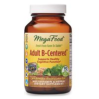 MegaFood, Adult B-Centered, Supports Cognition and Mental Focus, Multivitamin B Complex Supplement with Herbs, Vegan, 90 Tablets (45 Servings)