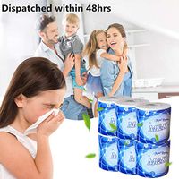 Ultra GentleCare Toilet Paper 6/12 Rolls, 4-Ply Standard Rolls Toilet Paper Soft Skin-Friendly Bath Tissue Paper for Commercial Household
