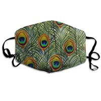 Face Mask Animal Peacock Feather Special Cycling Half Face Earloop Dust Mask for Women