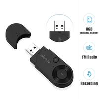 Mp3 Player,USB Stick Mp3 Player with Clip Running,idoooz X1 8GB Mp3 Music Player with FM Radio Voice Recorder,Support One-Button for Recording(Black)