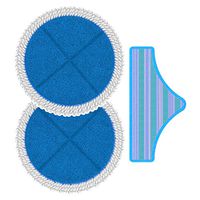 ROLLIBOT Replacement Spin Mop Heads for M6 2-in-1 Electric Mop | Microfiber Cleaning Pad with Cotton Mopping Edge — Machine-Washable, Suitable for Sealed Hard Floors (Linoleum, Hardwood, etc.)