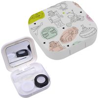Portable Contact Lens Case Box Travel Kit Mirror + Bottle + Tweezers Container Holder [ Vintage Kids Toys ]
