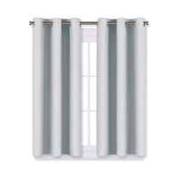 NICETOWN Room Darkening Draperies Curtains Panels, Window Treatment Thermal Insulated Grommet Room Darkening Curtains/Drapes for Bedroom (2 Panels, 29 by 45, Platinum-Greyish White)