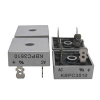 Taiss / 4Pcs KBPC3510 1000V 35A AC to DC Full Wave Single Phase Metal Housing Bridge Rectifier (Warranty 1 Years) KBPC35-10