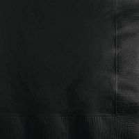 Club Pack of 500 Premium 3-Ply Jet Black Disposable Beverage Napkins 5"
