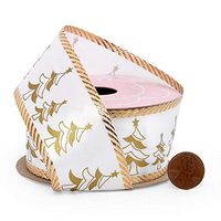 Christmas Trees Satin Ribbon - 1-1/2" X 10Yd - Gold/White
