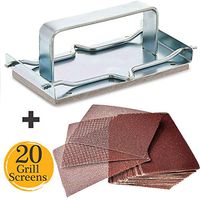 Grill and Griddle Cleaning Screen Kit – Includes 20 Griddle Screens and Metal Griddle Screen Holder, Holds Grill Screen Securely, Great for Cleaning Grills, Removes Burnt Food and Grease, Easy to Use.