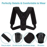 DIY Therapy Posture Corrector for Men and Women, PT Recomended - Adjustable Upper Back Brace for Clavicle Support and Providing Pain Relief from Neck, Back and Shoulder (Universal) (Black, 43"-60")