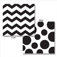 Creative Converting Black Velvet Chevron and Dot Luncheon Napkins (16ct)