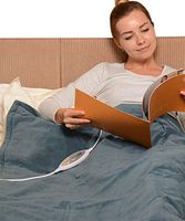 LUCKYYAN Intelligent constant temperature Flannel Heated Electric Throw Blanket with Controller，Double-sided use，10 Hours Automatic Shutdown，130×180CM , navy blue