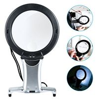 Reading Magnifier, Hands Free Neck Wear Handheld Large Lighted Magnifying Glass Desktop Magnifier with LED Light for Close Work, Reading, Sewing, Cross Stitch, Inspection, Repair, Crafts