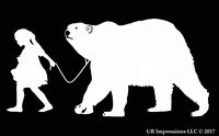 UR Impressions Girl Walking Polar Bear Decal Vinyl Sticker Graphics for Cars Trucks SUV Vans Walls Windows Laptop|White|7.5 X 3.9 Inch|URI452