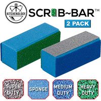 Kitchenology™ | Scrub~Bar™ | 4-in-1 Sponge | Scrubbing Crystals Technology™ | Odor Resistant, Lasts for Months | 2 Pack