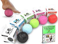 Physix Gear Sport Massage Balls - Best Spiky Ball Roller for Plantar Fasciitis Trigger Points Neck & Back Pain Relief - Deep Tissue Rehab Reflexology Acupressure - Reach Areas Foam Rollers Can't (PNK)