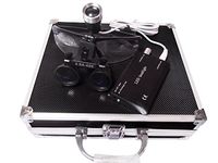 Doc.Royal 3.5X 420mm Working Distance Optical Glass Surgical Binocular Loupes + LED Head Light Lamp+Aluminum Box (Black)