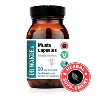 DR WAKDE’S Musta Capsules (Cyperus rotundus) | 60 Veg Caps | Ayurvedic Supplement | Vegan | 100% Herbal | Quantity Discounts | Free Shipping on Multiples | Same Day Dispatch